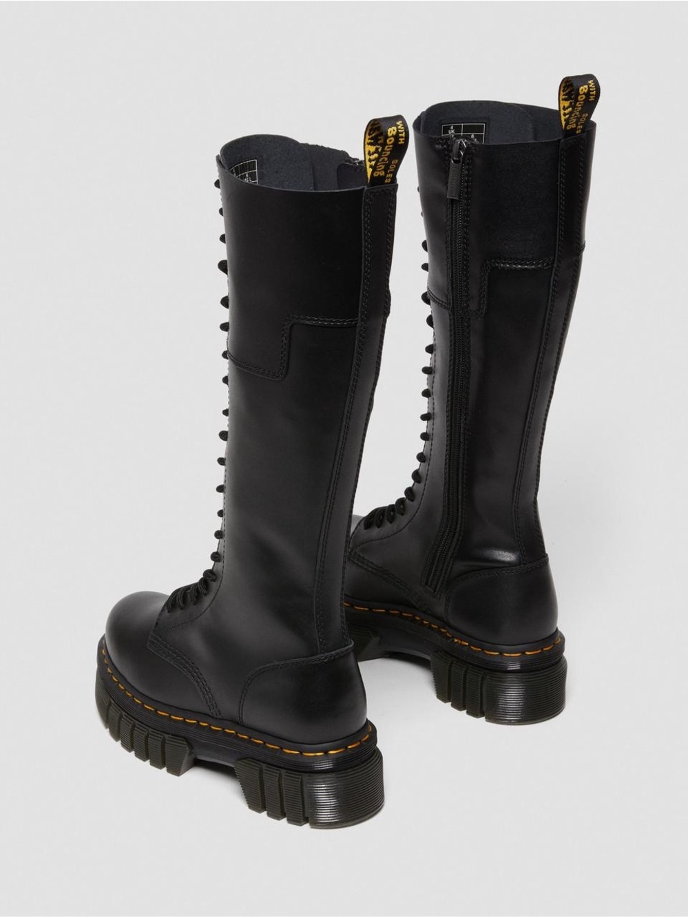 Dr. Martens AUDRICK 20-EYE LEATHER KNEE HIGH PLATFORM BOOTS - Picture 6 of 12